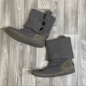 Ugh sweater boots crotchet gray